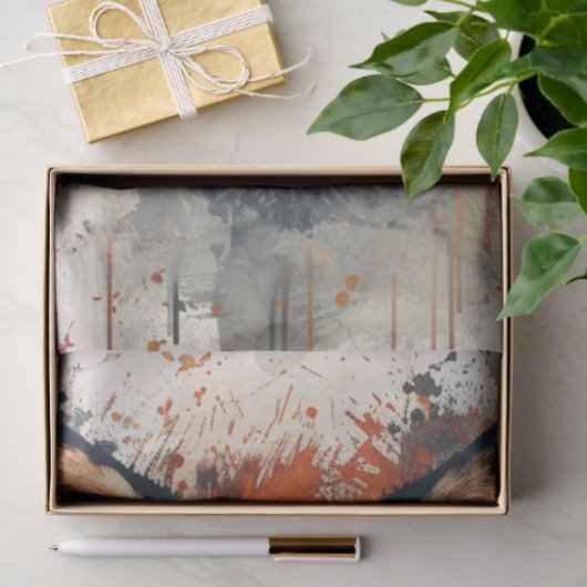 デコペ鮮やかキツネ絵を描の抽象芸術背景 薄葉紙 (ギフト)