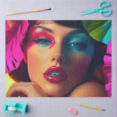 デコペ鮮やかージウーマンハエイエローグリーンパープル 薄葉紙 (クラフト)