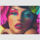 デコペ鮮やかージウーマンハエイエローグリーンパープル 薄葉紙 (正面)