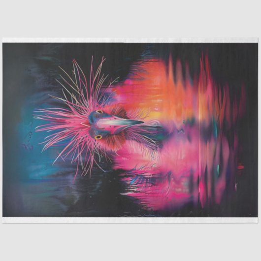 デコペ鮮やかージ色のワカドードル鳥 薄葉紙 (正面)