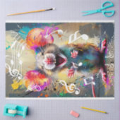 デコペ鮮やかージ色の歌いマウス 薄葉紙 (クラフト)