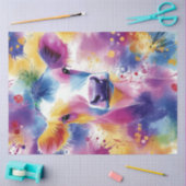 デコペ鮮やかージ色の渦巻き牛 薄葉紙 (クラフト)