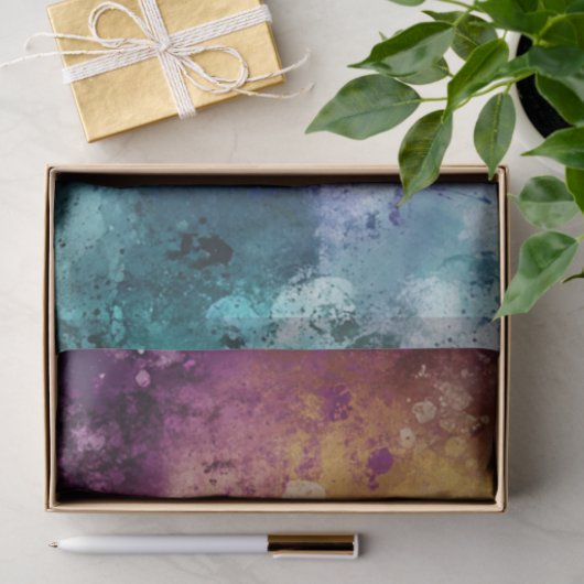 デコペ鮮やかージ色の紫の青の黄色の緑 薄葉紙 (ギフト)