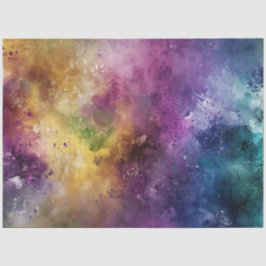 デコペ鮮やかージ色の紫の青の黄色の緑 薄葉紙