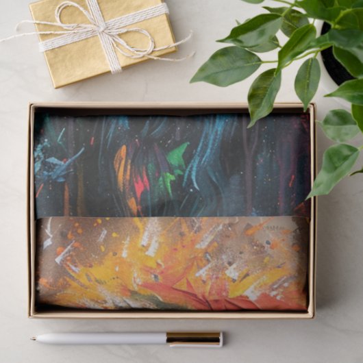 デコペ鮮やかージBison抽象芸術絵を描の 薄葉紙 (ギフト)