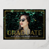 デコホイルオーバーレイ |写真卒業のお知らせ 箔招待状 (正面)