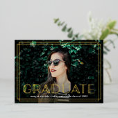 デコホイルオーバーレイ |写真卒業のお知らせ 箔招待状 (立ち正面)