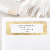 デコホワイトとゴールドの結婚式リターンアドレス ラベル (インサイチュ)