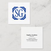 デコボックス – イニシャル – ネイビーブルー スクエア名刺 (正面/裏面)