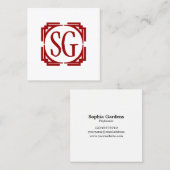 デコボックス – イニシャル- Ruby Red スクエア名刺 (正面/裏面)