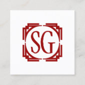 デコボックス – イニシャル- Ruby Red スクエア名刺 (正面)