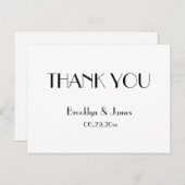 デコミニマルホワイト結婚の感謝はがき ポストカード (正面/裏面)
