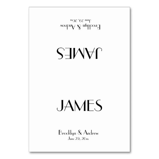 デコミニマルホワイト結婚座席表 テーブルナンバー (正面)