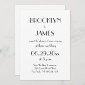 デコミニマルホワイト結婚式招待状 招待状 (正面/裏面)