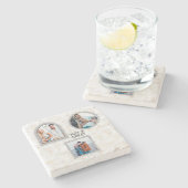 デコモダンアカスタマイズト写真名コースター ストーンコースター (横)