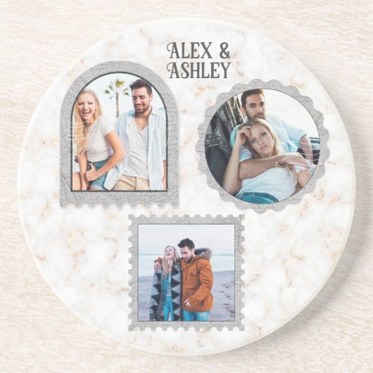 デコモダンアカスタマイズ写真の名前 コースター (正面)