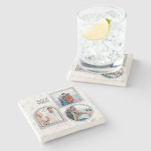 デコモダンアカスタマイズ写真の名前 ストーンコースター (横)