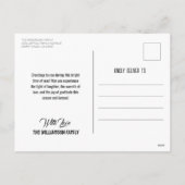 デコモダンクリスマスツリースノーフレークスライトブルー シーズンポストカード (裏面)