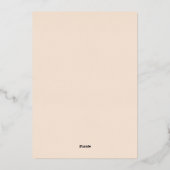 デコモダンクリームと金ゴールドIフォイル招待状 箔招待状 (裏面)