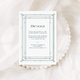 デコモダングリーンアンドシルバー結婚ズゲスト詳細 エンクロージャーカード