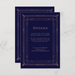デコモダンバラ金ゴールド |ネイビー結婚ズゲスト詳細 エンクロージャーカード