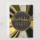 デコモダンファブラス50誕生日グスタイリッシュラムパーティー 招待状 (正面)