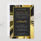 デコモダンファブラス50誕生日グスタイリッシュラムパーティー 招待状 (裏面)