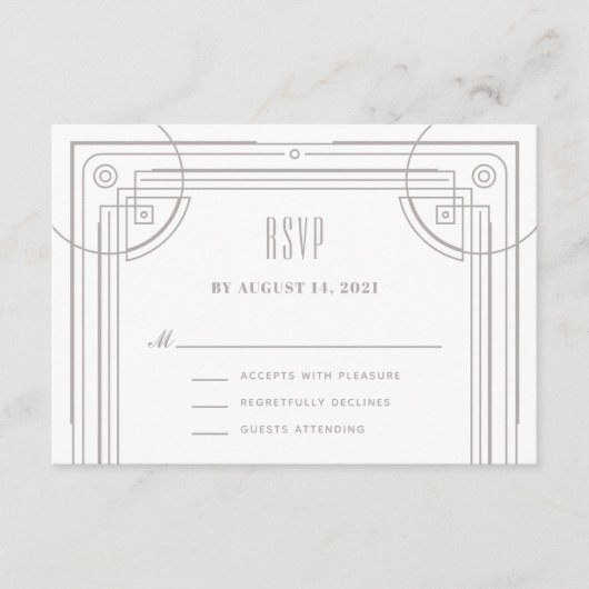 デコモダンフレームRSVPエンクロージャカード – 白 エンクロージャーカード (正面)