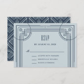 デコモダンフレームRSVPエンクロージャカード – 青 エンクロージャーカード (正面/裏面)