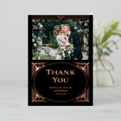 デコモダンブラック |サンキューカードバラゴールドフォイル 箔招待状 (立ち正面)