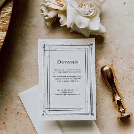 デコモダンブラック&ホワイト結婚ズゲスト詳細 エンクロージャーカード