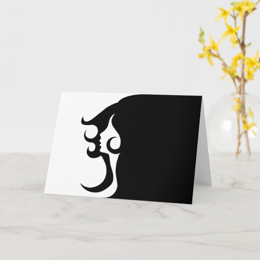 デコモダン女 カード (黄色い花)