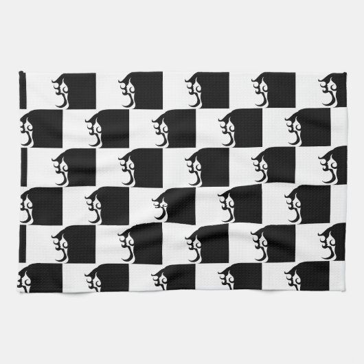 デコモダン女 キッチンタオル (横)