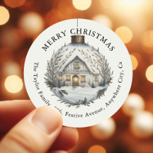 デコラティブ・ボールのクリスマス差出人ラベル