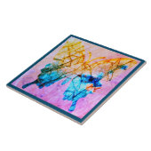 デコラーセラミックタイル – 夢を見る蝶 タイル (側面)