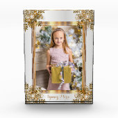 デコレイティブホワイト&金ゴールド華美- DIYフォト フォトブロック (正面)