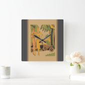 デコレディースアンドカー スクエア壁時計 (ホーム)