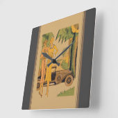 デコレディースアンドカー スクエア壁時計 (傾斜)