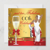 デコレディーレッド金ゴールドあまりにも素晴らしい誕生日パーティー 招待状 (正面)