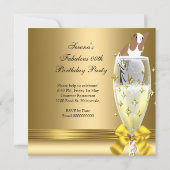 デコレディ金ゴールドトゥーファブラス誕生日 招待状 (裏面)