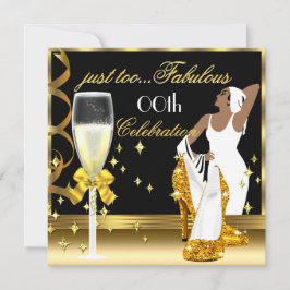 デコレディ金ゴールドブラックトゥーファブラス誕生日 招待状