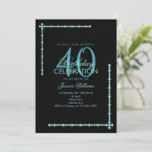 デコレーションスタイリッシュアクアジェム誕生日 招待状 (スタンド正面)