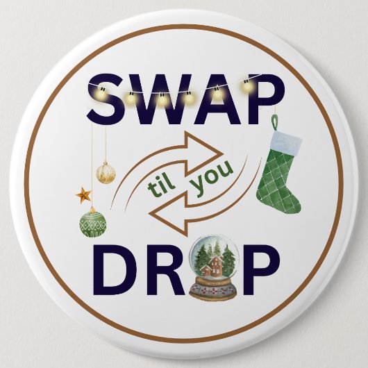 デコレーションスワップアウトクリスマスサンキューギフトラベル 缶バッジ (正面)