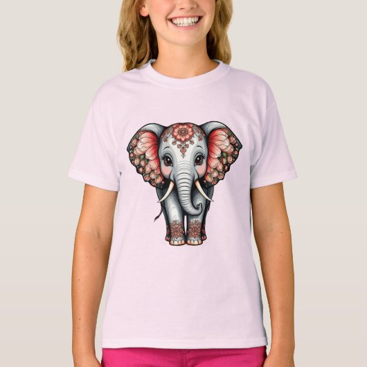 デコレーション・キャラクター・ゾウ Tシャツ (正面)