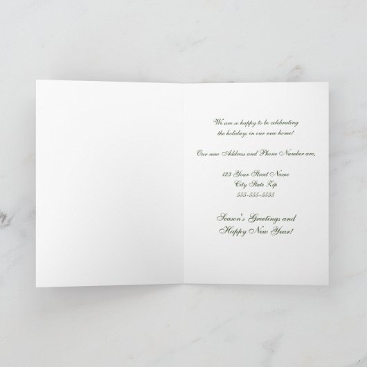 デコレーション，新しい住所のクリスマスカード シーズンカード (内部)