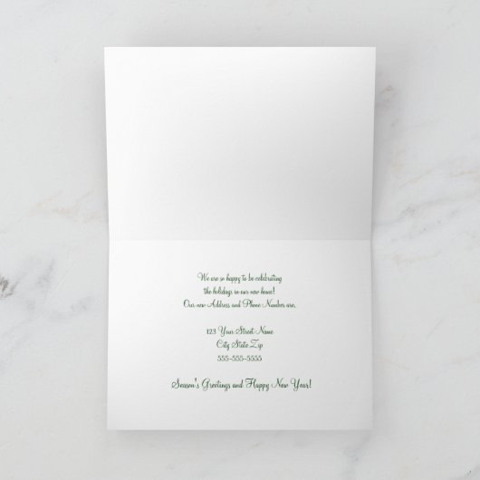 デコレーション，新しい住所のクリスマスカード シーズンカード (内部)