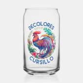 デコロレスカーシロカラフルフローラルースター ガラス缶 (正面)