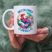 デコロレスカーシロカラフルフローラルースター コーヒーマグカップ