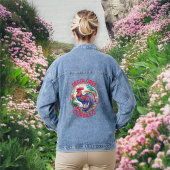 デコロレスカーシロカラフルフローラルースター デニムジャケット