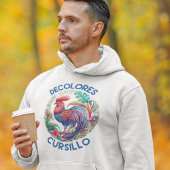 デコロレスカーシロカラフルフローラルースター パーカ